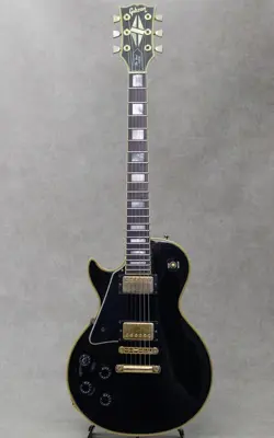 GIBSON LES PAUL CUSTOM LEFTY EBONY BLACK GOLD HARDWARE USA 1976 VINTAGE E.GUITAR