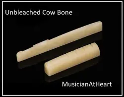 MUSICIANATHEART UNBLEACHED BONE NUT AND SADDLE SET MADE FOR GIBSON GUITARS