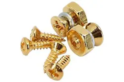 PICKGUARD BRACKET SCREWS & NUT SET OF 2 FOR GIBSON LES PAUL GOLD FINISH