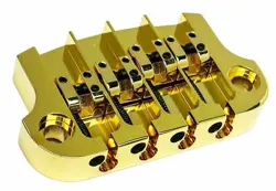 HIPSHOT SUPERTONE 3-POINT REPLACEMENT BRIDGE FOR 4-STRING GIBSON BASS - GOLD