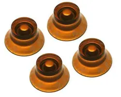 AMBER TOP HAT BELL KNOBS LEFT HAND (LEFTY) COMPATIBLE WITH GIBSON LES PAUL EL...
