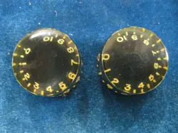 2 VINTAGE 1970'S GIBSON BLACK SPEED KNOBS FOR SG L6-S LES PAUL RD MARAUDER G-3