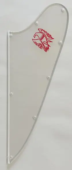 GUITAR SLINGER PARTS FOR GIBSON FIREBIRD BLANK STYLE RED LOGO CLEAR TRANSPARENT