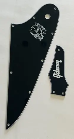 GUITAR PICKGUARD FOR GIBSON FIREBIRD & TRUSS ROD COVER WHITE 