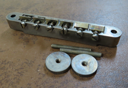 AGED GIBSON HISTORIC ABR-1 NO WIRE TUNE-O-MATIC BRIDGE NICKEL FITS LES PAUL 335