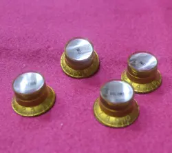 AGED TINTED GOLD REFLECTOR KNOBS SET FOR GIBSON GUITARS (4)