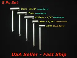 5 PC TRUSS ROD WRENCH SET, FITS MANY PRS IBANEZ GIBSON 6.35MM 7MM 8MM 1/4
