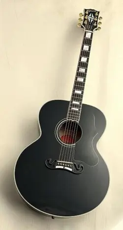 GIBSON CUSTOM SHOP SJ-200 CUSTOM EBONY BLACK GOLD PARTS USA 2024 ACOUSTIC GUITAR