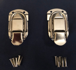 2 GUITAR/INSTRUMENT CASE LATCH/LATCHES-NICKEL-FOR GIBSON & FENDER MOLDED CASES