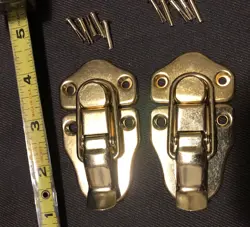 BRASS GUITAR/INSTRUMENT CASE LATCH/LATCHES-FOR GIBSON &MORE USA BRANDS-SET OF 2