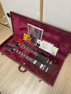 ELECTRIC GUITAR GIBSON EDS-1275 DOUBLE NECK CHERRY RED WITH HARD CASE