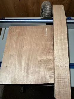 LUTHIER LES PAUL BODY AND NECK BLANK SET, FLAMED KHAYA AFRICAN MAHOGANY, GIBSON
