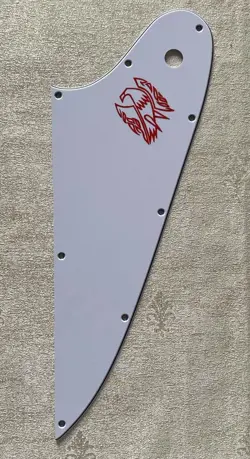 3 PLY WHITE GUITAR PICKGUARD RED LOGO FOR GIBSON FIREBIRD GUITAR SLINGER PARTS