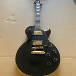 ELECTRIC GUITAR EPIPHONE BY GIBSON LP-CUSTOM BLACK MADE IN KOREA SOLD AS IS