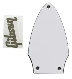 NEW WHITE FOR GIBSON FLYING V TRUSS ROD COVER SILVER DECAL GUITAR PICKGUARD