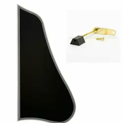 NEW BOUND SMALL BLACK PICKGUARD FOR GIBSON® CUTAWAY STYLE JAZZ W/ GOLD BRACKET