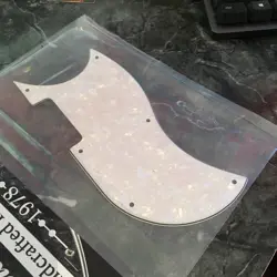 4 PLY WHITE PEARL PEARLOID PICKGUARD FOR GIBSON SG BASS STANDARD & FADED MODELS