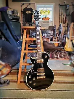 1978 GIBSON LES PAUL CUSTOM BLACK - KALAMAZOO MADE   CLEAN - LEFTY - READ STORY