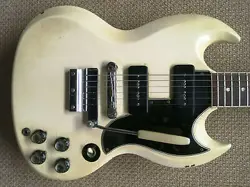 1966 VINTAGE GIBSON SG SPECIAL ALL ORIGINAL VIBROLA POLARIS WHITE P-90 CASE