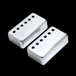 2 CHROME HUMBUCKER PICKUP BRASS COVERS FOR GIBSON LES PAUL EPIPHONE 49.2/50/52MM