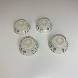 GUITAR GIBSON LP STYLE WHITE TOP HAT BELL KNOBS SET OF 4