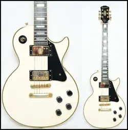 USED 2011 EPIPHONE BY GIBSON LES PAUL CUSTOM PRO WHITE COILTAP GOLD HARDWARE