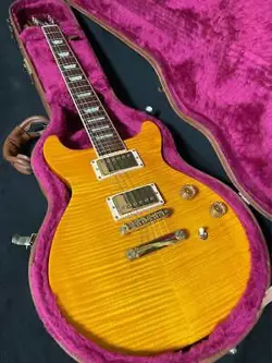 GIBSON LES PAUL STANDARD DOUBLE CUTAWAY PLUS TRANS AMBER 2001 MADE NECK REPAIR H