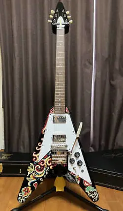 EPIPHONEBY GIBSON CUSTOM JIMI HENDRIX LOVE DROPS FLYING V EBONY