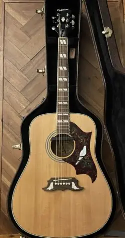 EPIPHONE DOVE ACOUSTIC GUITAR W/ FISHMAN RARE EARTH GIBSON CASE