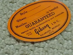 1956-1969 GIBSON ORANGE LABEL VINTAGE