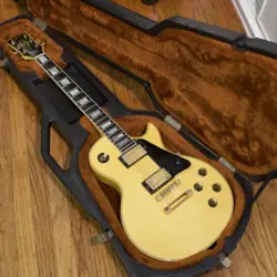 VINTAGE 1978 GIBSON LES PAUL CUSTOM WHITE YELLOW ELECTRIC GUITAR ALL ORIGINAL