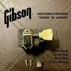 MADE IN JAPAN- GIBSON HISTORIC NICKEL TUNER SINGLE BASS SIDE (EAD) GREEN KEY