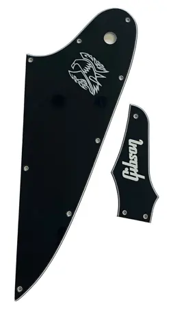 NEW BLACK GUITAR PICKGUARD FOR GIBSON FIREBIRD & TRUSS ROD COVER WHITE 