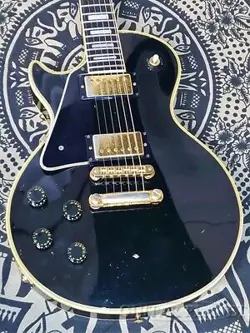 GIBSON VINTAGE 1979 LES PUAL CUSTOM LEFT-HANDED -EBONY- 5.22KG FLOOR PRODUCT
