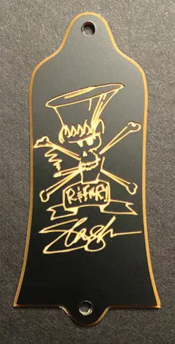GUITAR TRUSS ROD COVER ENGRAVED ETCHED GIBSON - GUNS N ROSES SLASH BLACK GOLD