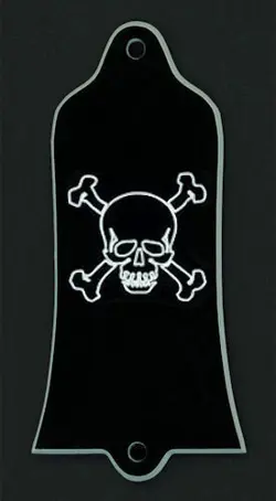 GUITAR TRUSS ROD COVER - ENGRAVED ETCHED - FITS USA GIBSON - SKULL & BONES