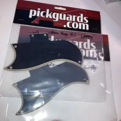 2 LEFT HANDED 5 PLY BLACK/CREAM PICKGUARDS FOR GIBSON SG 61 RI  CUSTOM SHOP VOS