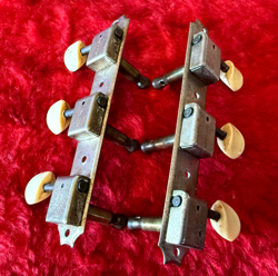 1950'S KLUSON SINGLE LINE 3 ON A SIDE TUNING KEYS NICKEL FITS GIBSON GUITARS