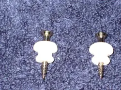 1960'S/70'S NOS GIBSON WHITE PLASTIC STRAP BUTTONS FROM KALAMAZOO FACTORY