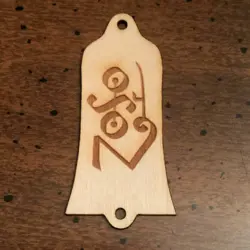 GUITAR TRUSS ROD COVER - WOOD BURNED - FITS GIBSON USA - JIMMY PAGE ZOSO
