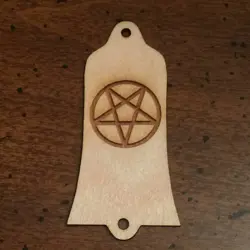 GUITAR TRUSS ROD COVER - WOOD BURNED - FITS GIBSON USA - PENTAGRAM 666