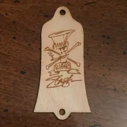 GUITAR TRUSS ROD COVER - WOOD BURNED - FITS GIBSON - GUNS N ROSES AFD SLASH