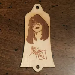 GUITAR TRUSS ROD COVER - WOOD BURNED - FITS USA GIBSON - ACE FREHLEY KISS