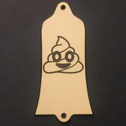 GUITAR TRUSS ROD COVER ENGRAVED ETCHED FIT GIBSON - POOP POO EMOJI - CREAM BROWN
