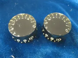 2 VINTAGE LATE 1970'S GIBSON BLACK SPEED KNOBS SG L6-S LES PAUL RD MARAUDER G-3