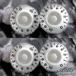 4 VINTAGE-STYLE WHITE SPEED KNOBS INCHSIZE 24 SPLINES SHAFT FOR GIBSON LP SG