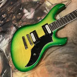 2024 GIBSON USA VICTORY FIGURED TOP REISSUE IGUANA BURST TRANS GREEN FLAMED