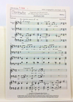 AGNUS DEI PAUL GIBSON SHEET MUSIC OCTAVO CONGREGATION AND ORGAN