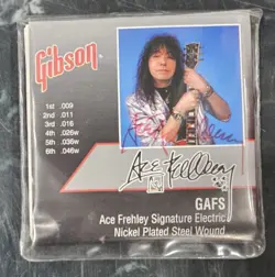 KISS AUTOGRAPHED ACE FREHLEY GIBSON ELECTRIC GUITAR STRINGS PACKAGE