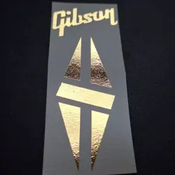 GIBSON DIAMOND HEADSTOCK WATERSLIDE DECAL SOLID GOLD ULTRA-HI-RES NEW